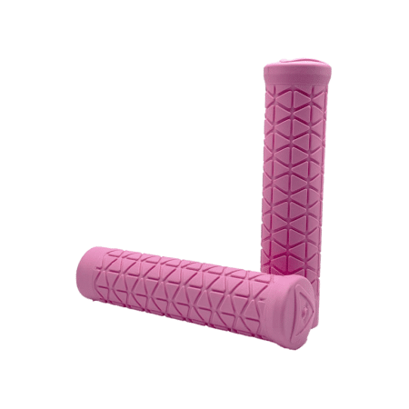 A'ME TRI Mountain Bike Grips – Pink, No Flange Handlebar Grips with Triangle Texture, Made in USA