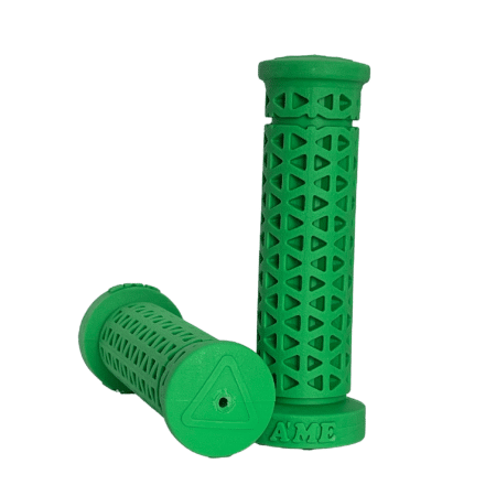 A'ME Zone Bike Grips – Green, Vulcathane Handlebar Grips for MTB & BMX, Made in USA