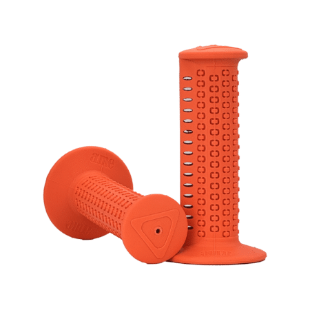 A'ME Old School BMX Cam Grips in Neon Orange - Classic Raised and Lowered Pattern
