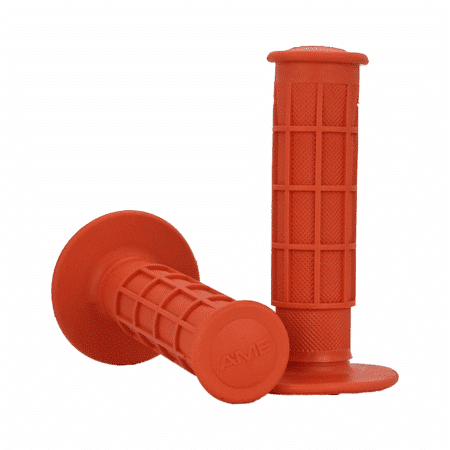 A'ME Full Waffle XL Dirtbike Grips – Orange – Extra Long Slip-On Motorcycle Grip