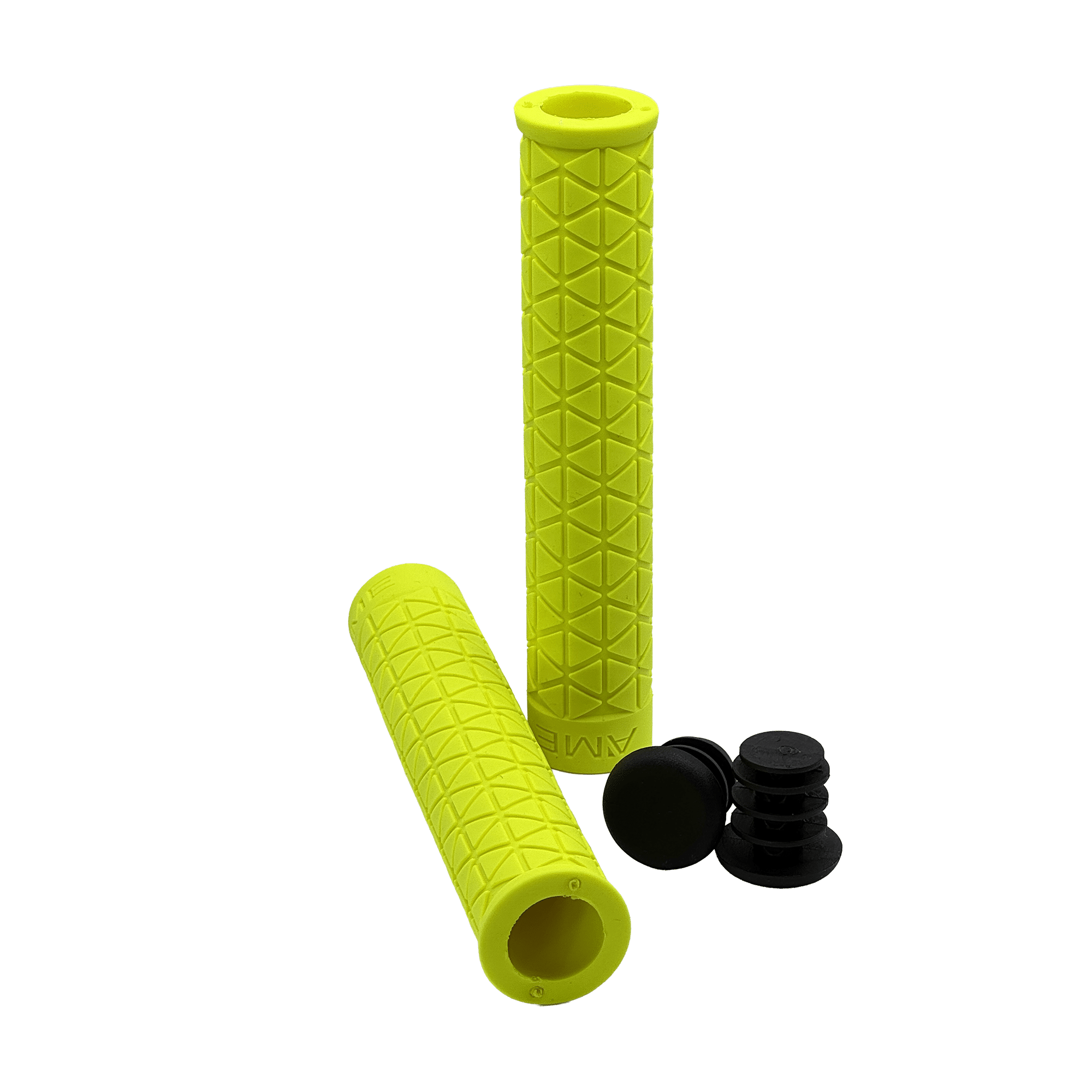 Best Long Grips – A’ME Super Tri No Flange with Black Push-In End Plugs for BMX, MTB & Scooters